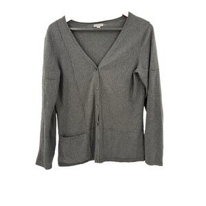Toad Co. Boyfriend Gypsy Cardigan Sweater Gray Merino Blend Lightweight MEDIUM
